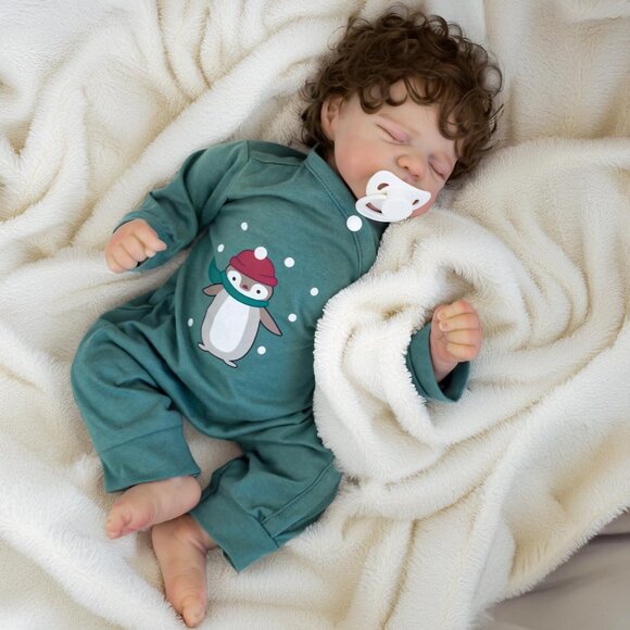 18 Inch Reborn Baby Doll Sleeping Realistic Newborn Soft Body Toy for Kids - Picture 4 of 9